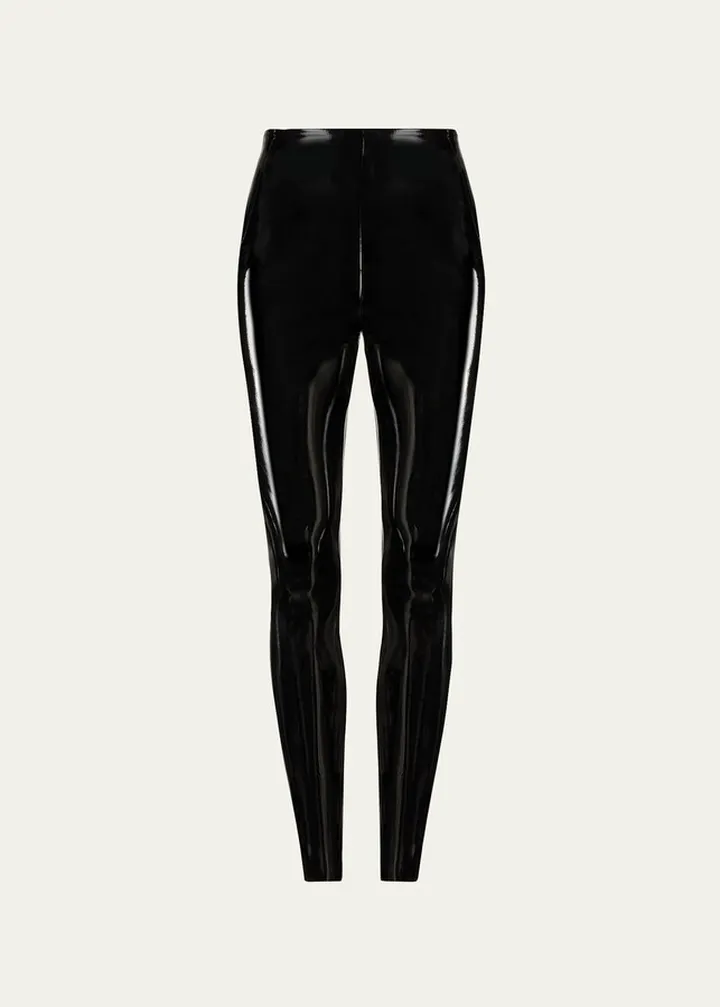 Classic Patent Faux-Leather Firming Leggings