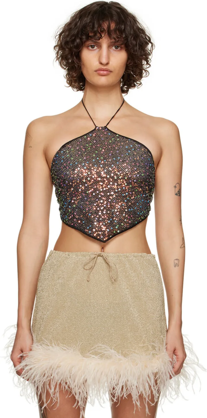 Oséree Black Netquins Camisole