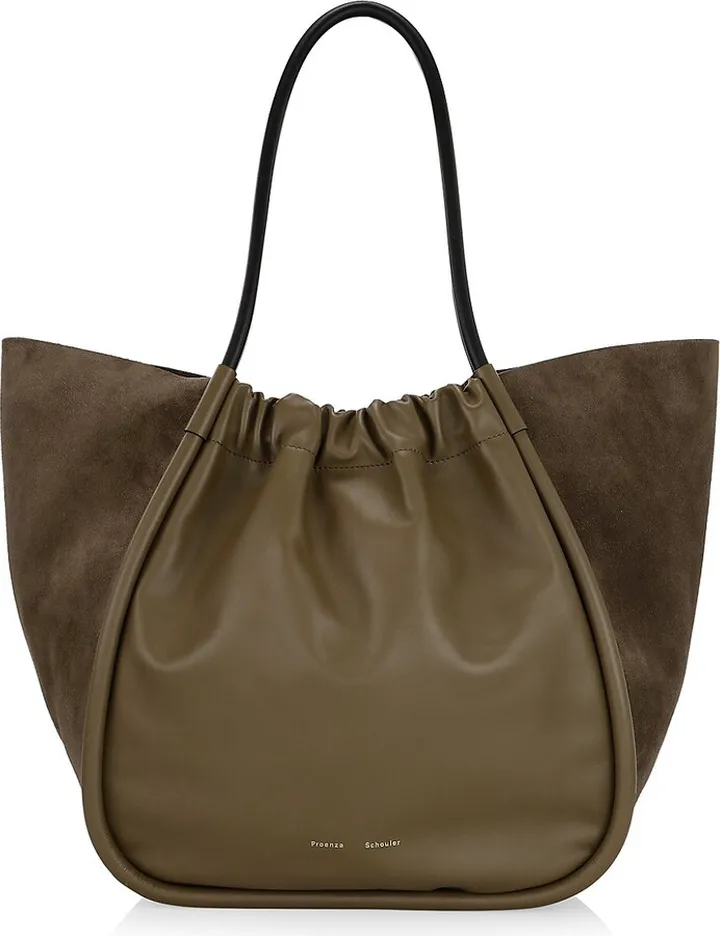 XL Suede Ruched Tote