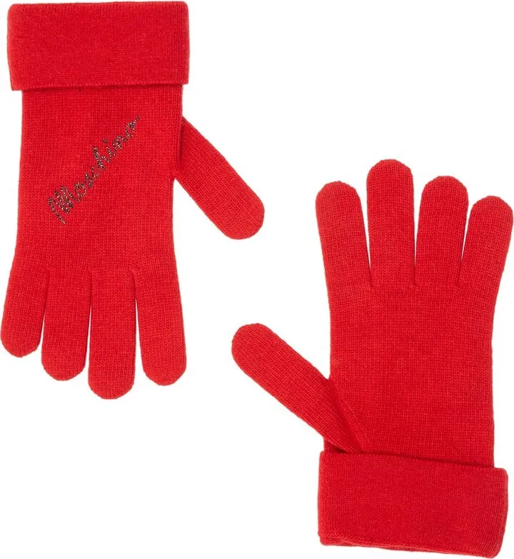Moschino Logo Detailed Knitted Gloves