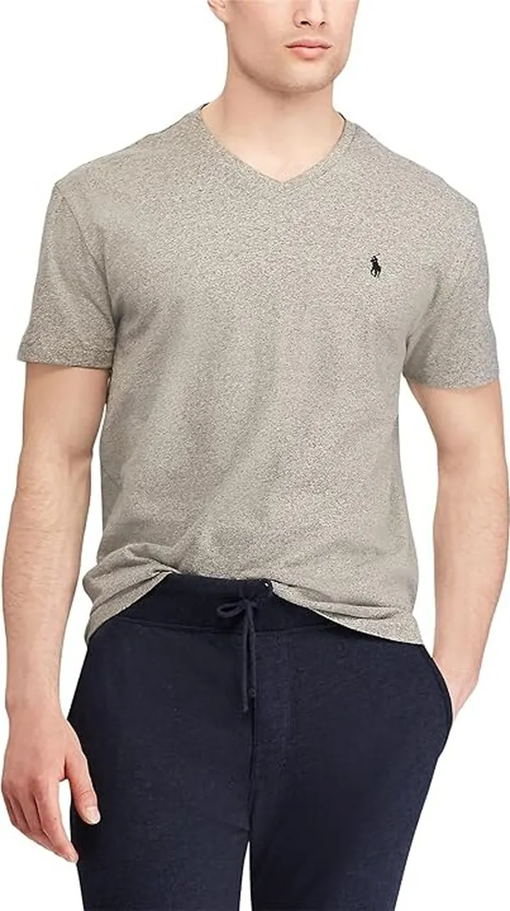 Polo Ralph Lauren Classic Fit V-Neck T-Shirt (Dark Vintage Heather) Men's T Shirt