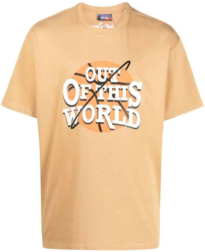 slogan-print short-sleeve T-shirt