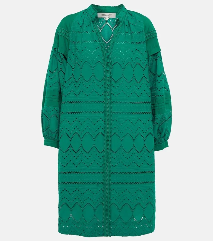 Nicolette broderie anglaise cotton minidress