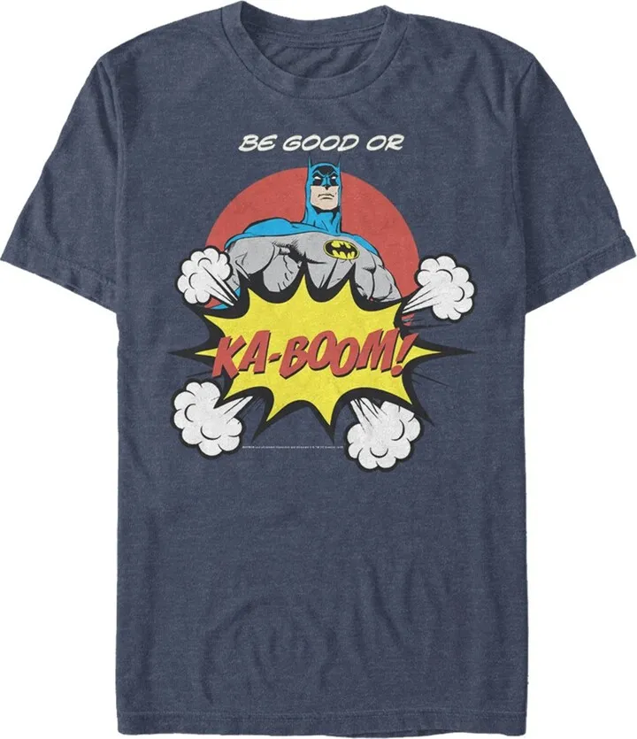 Men's Batman Be Good or Kaboom T-Shirt - Navy Blue Heather - 3X Large