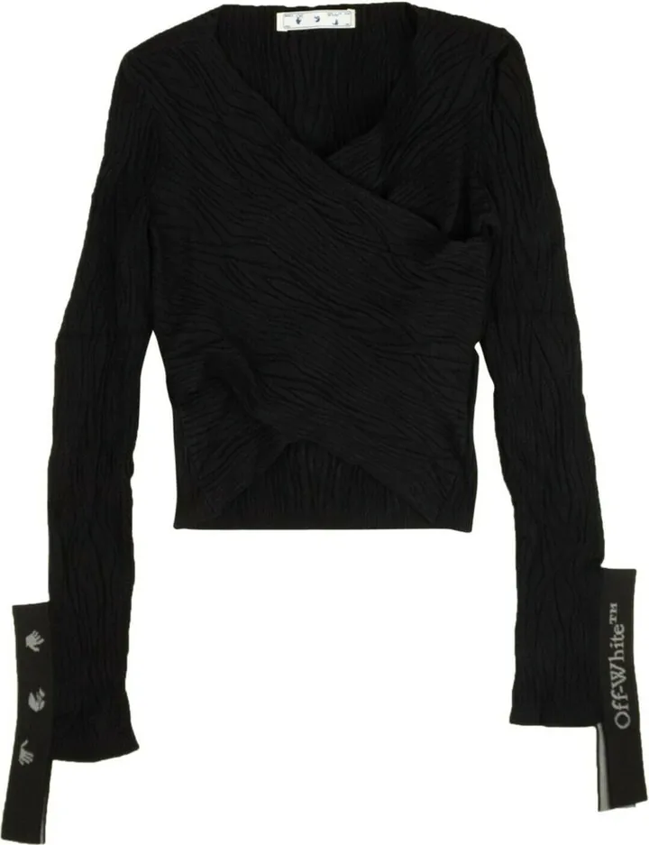 Black Moire V-Neck Shirt