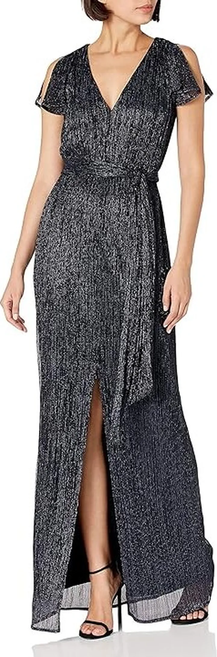 Halston Women's Embellished (Metallic Navy) Women's Dress