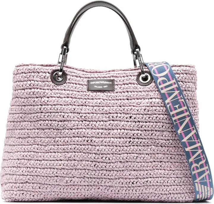 Straw Medium Shopping Bag With Crossbody