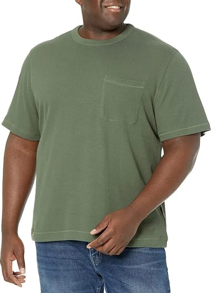 Madewell Mohonk Waffle Short Sleeve Pocket Tee (Foraged Green) Men's Clothing