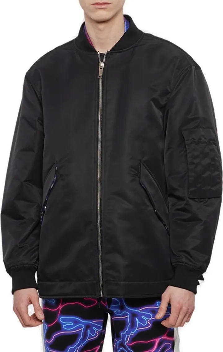 Valentino Optical Zip-Up Bomber Jacket