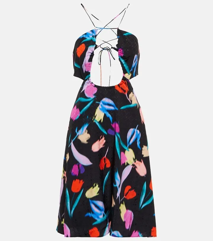 Nanna floral halterneck minidress