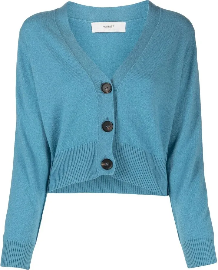 V-neck cropped cashmere cardigan