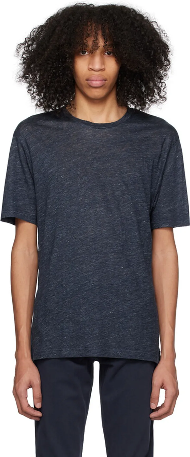 Sunspel Navy Crewneck T-Shirt