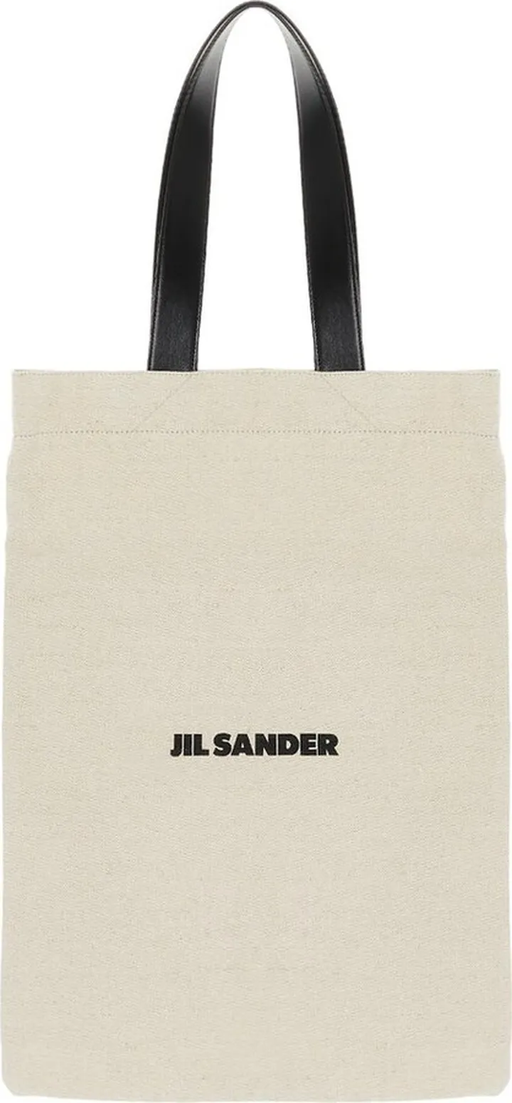 Jil Sander Logo Print Flat Tote Bag