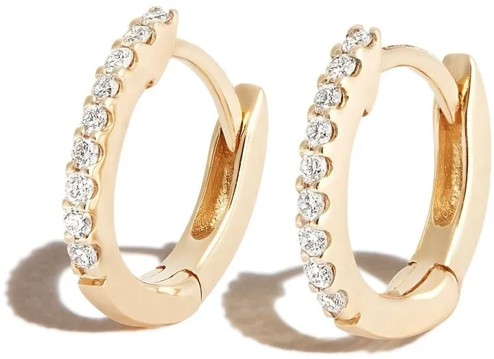 14kt Yellow Gold Diamond Huggie Earrings