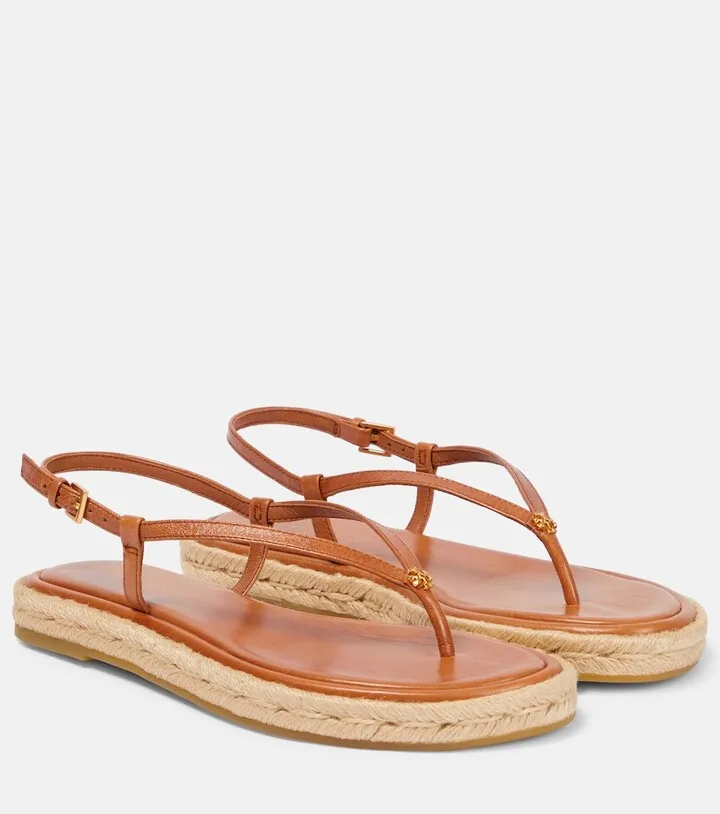 Thong leather espadrilles