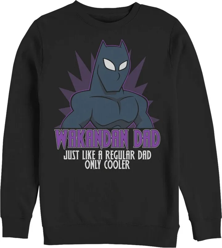 Men's Marvel Black Panther Wakandan Dad Just Like a Regular Dad Only Cooler Sweatshirt - Black - X Large