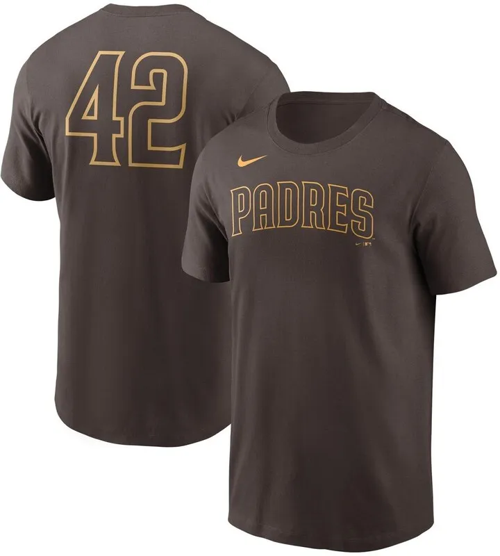 Men's Nike Brown San Diego Padres Jackie Robinson Day Team 42 T-shirt