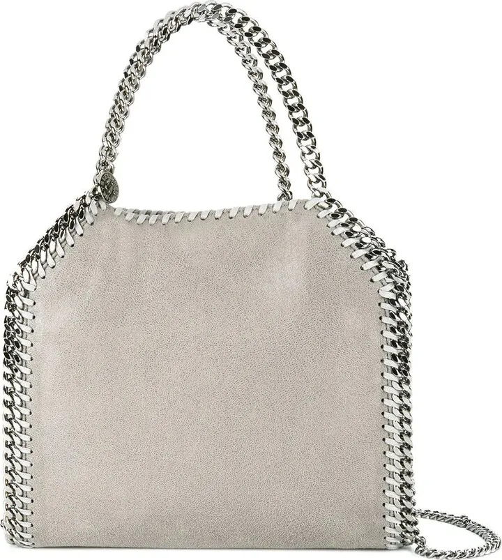 Light Grey And Silver Mini Falabella Tote Bag