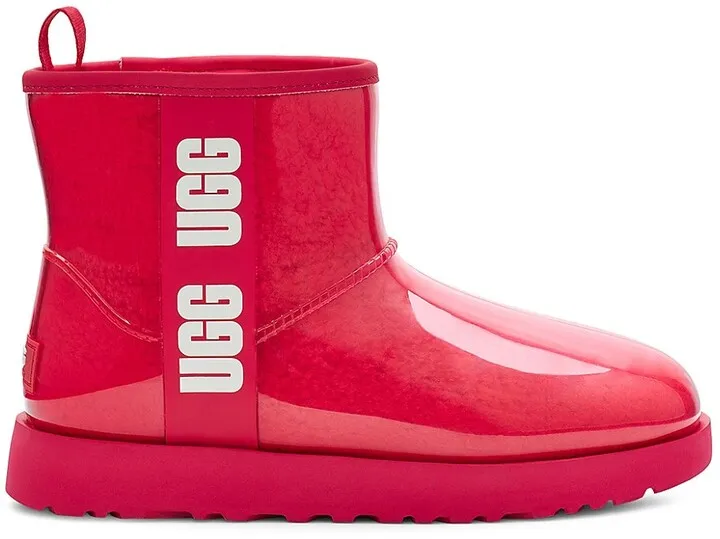 Classic Clear Mini Faux-Shearling Rain Boots