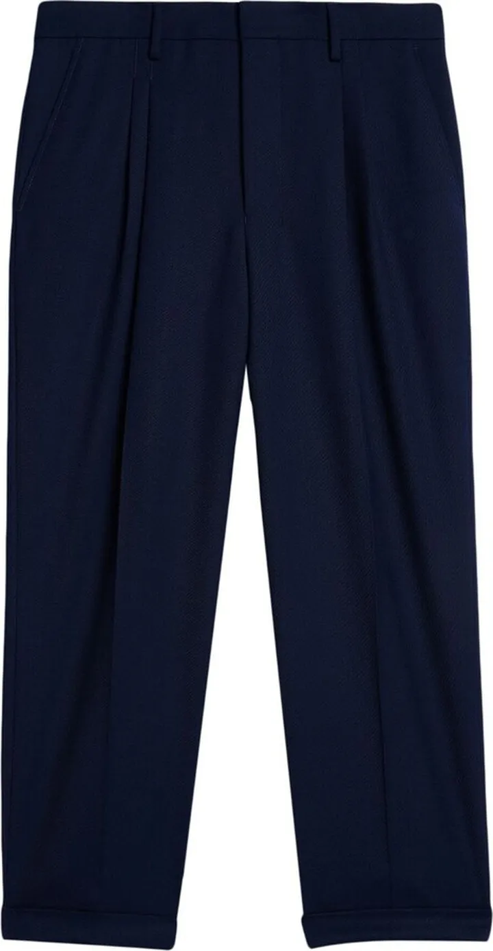 Folded Detail Wide-Leg Trousers