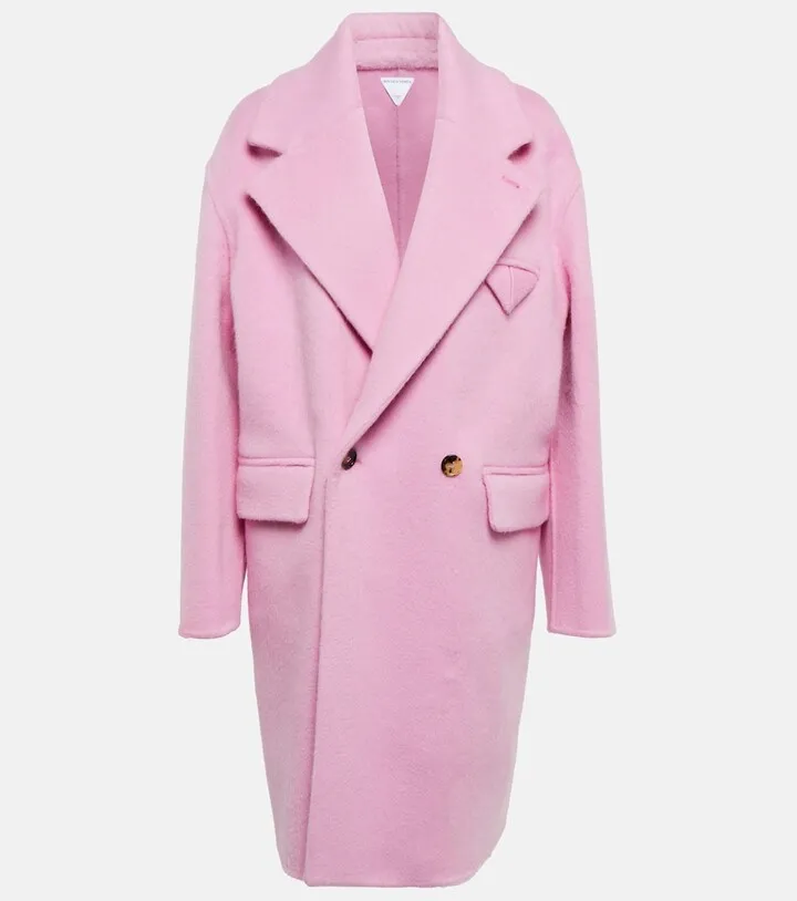 Double-faced wool-blend coat