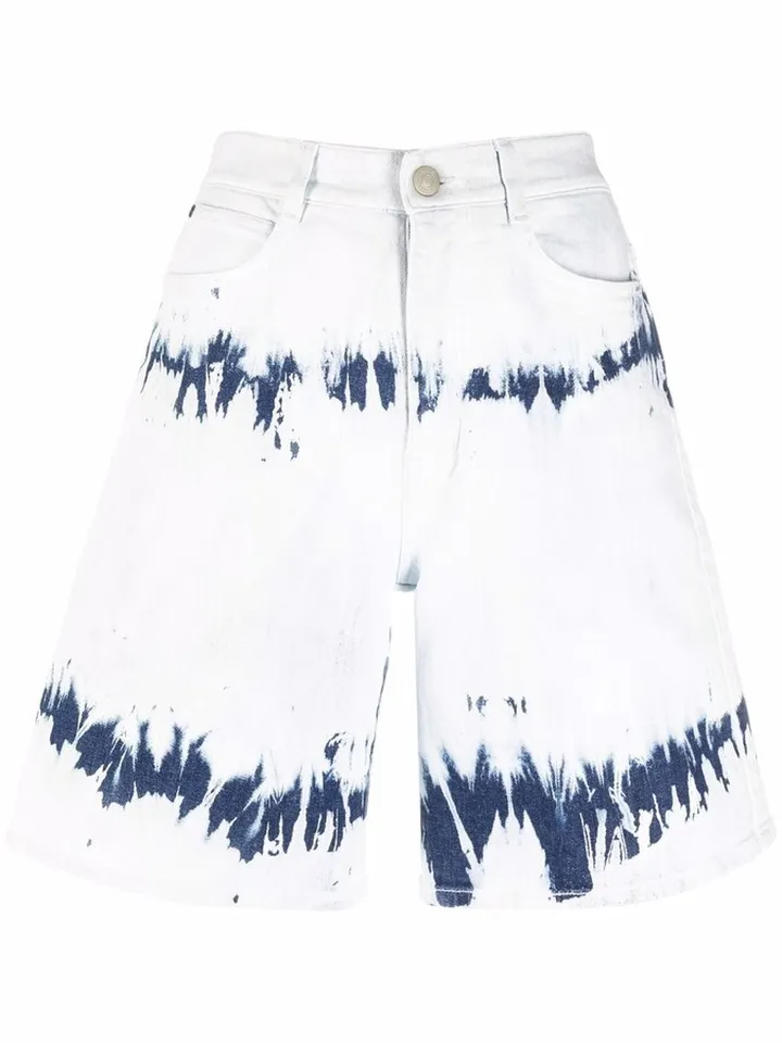 Tie-Dye Denim Shorts