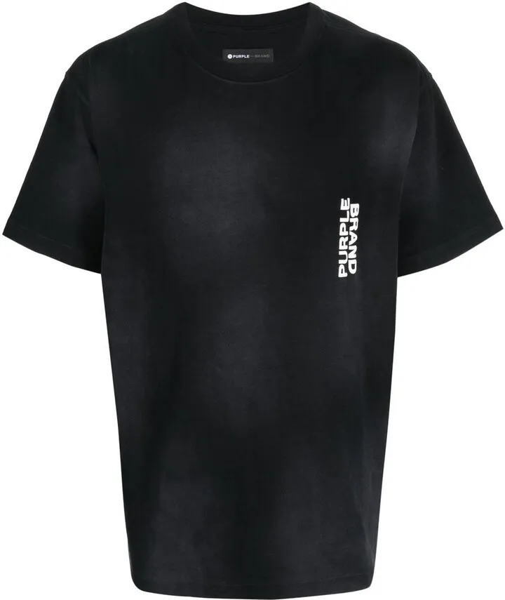 Black Logo Print Cotton T-Shirt