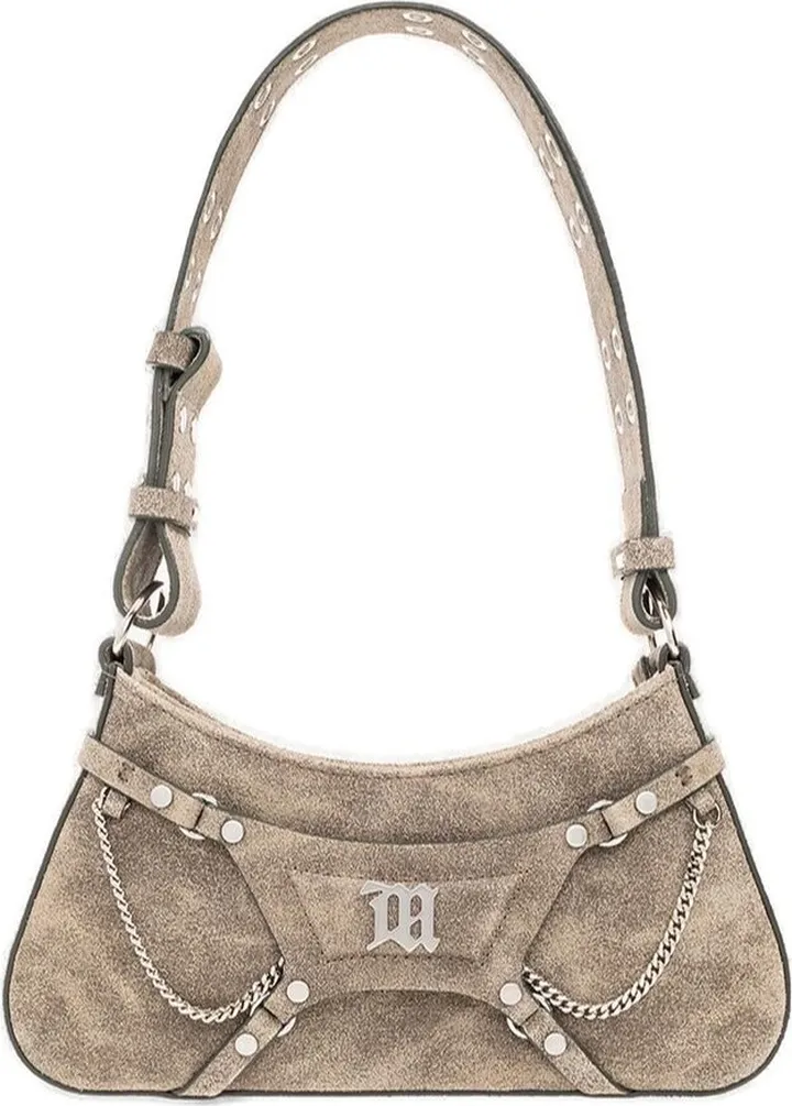 Misbhv Vintage-Effect Hobo Shoulder Bag
