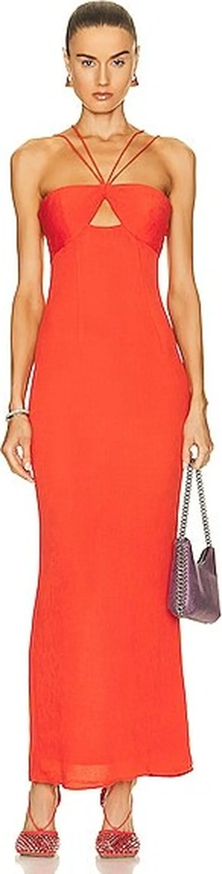 Staud Gianna Dress in Orange