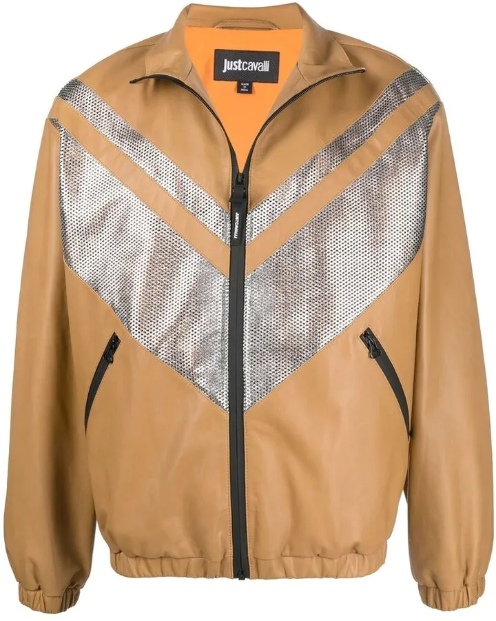 Metallic Panel Bomber Jacket