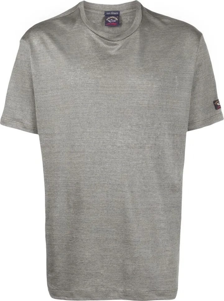 crew neck short-sleeved linen T-shirt