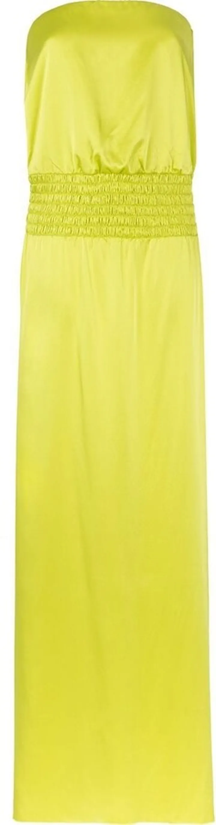The Heartbreaker shirred strapless silk dress