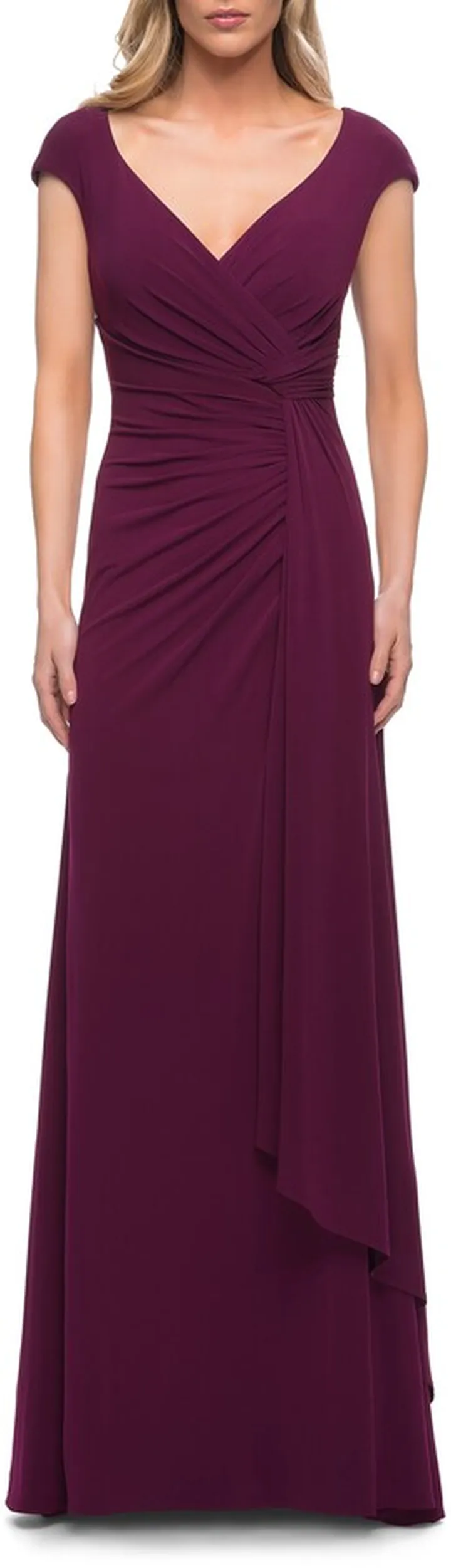 Ruched Jersey Sheath Gown