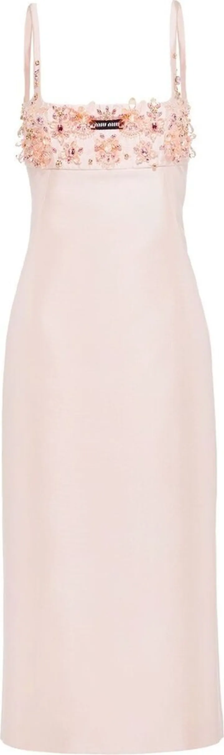 Floral-Embellished Midi Dress