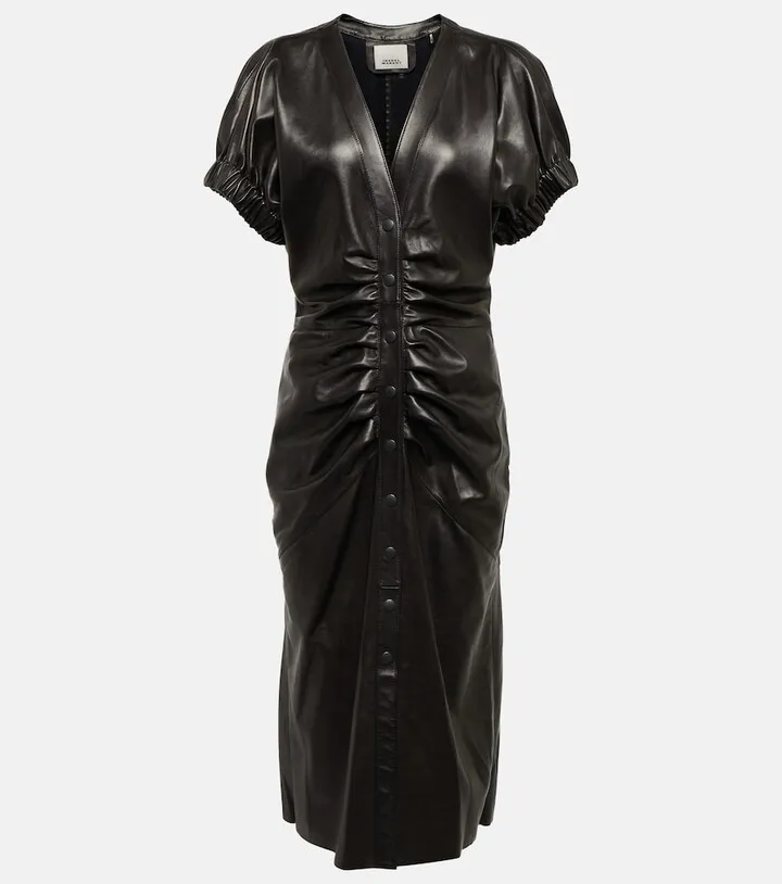 Carly leather midi dress