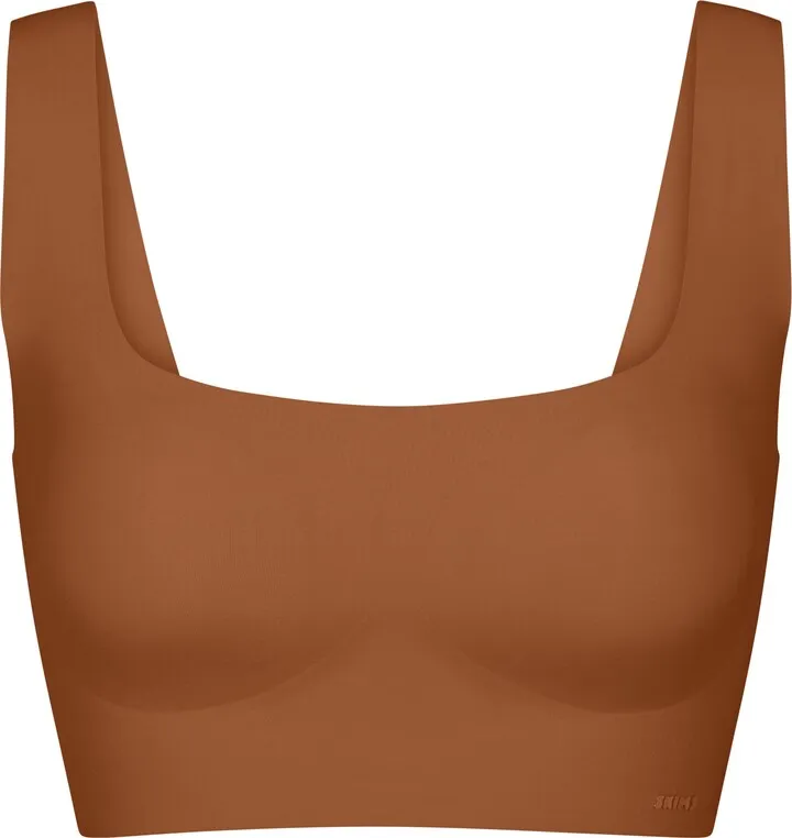 Naked Scoop Longline Bra | Bronze