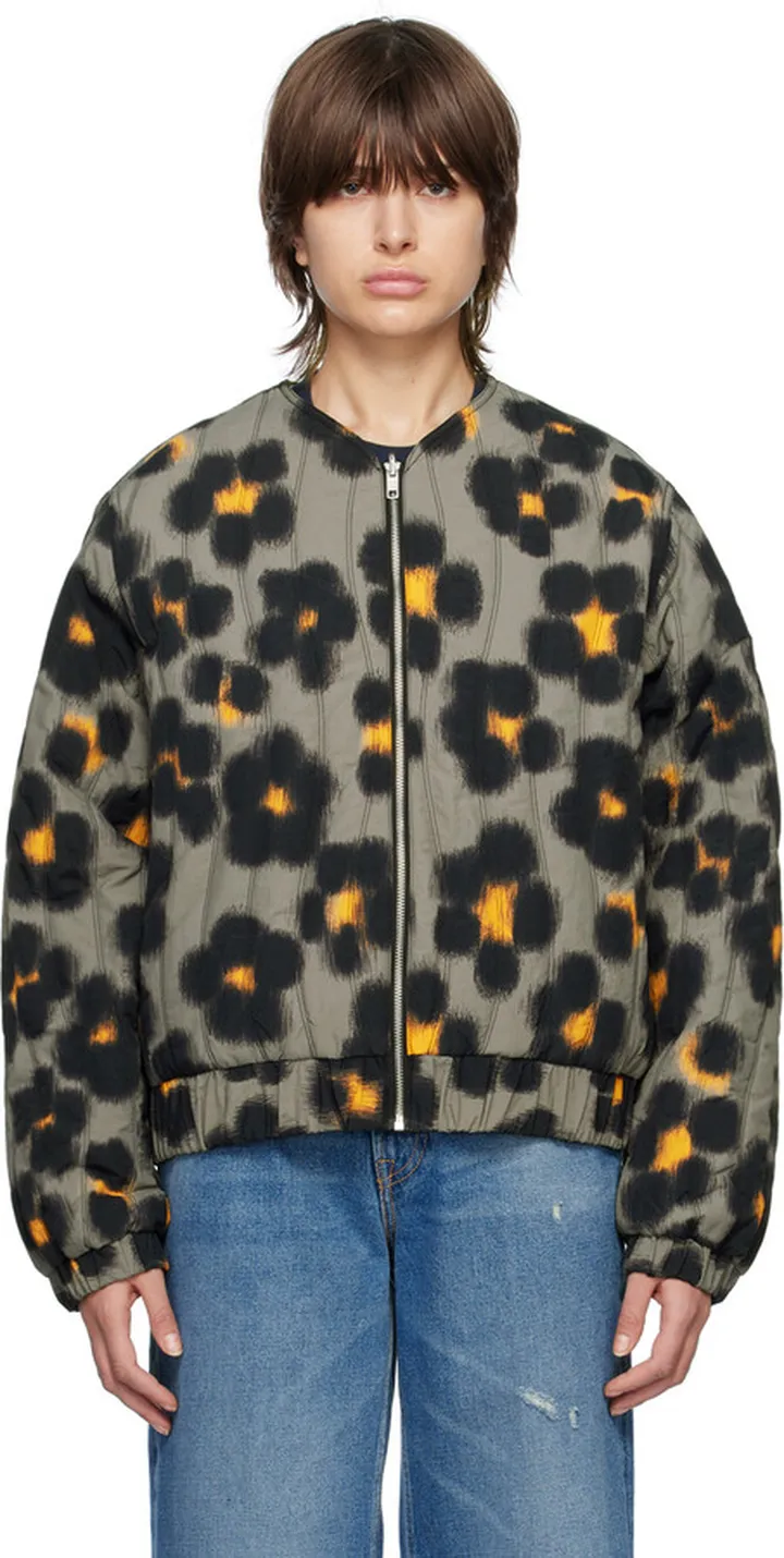 Kenzo Black Kenzo Paris Hana Leopard Reversible Bomber Jacket