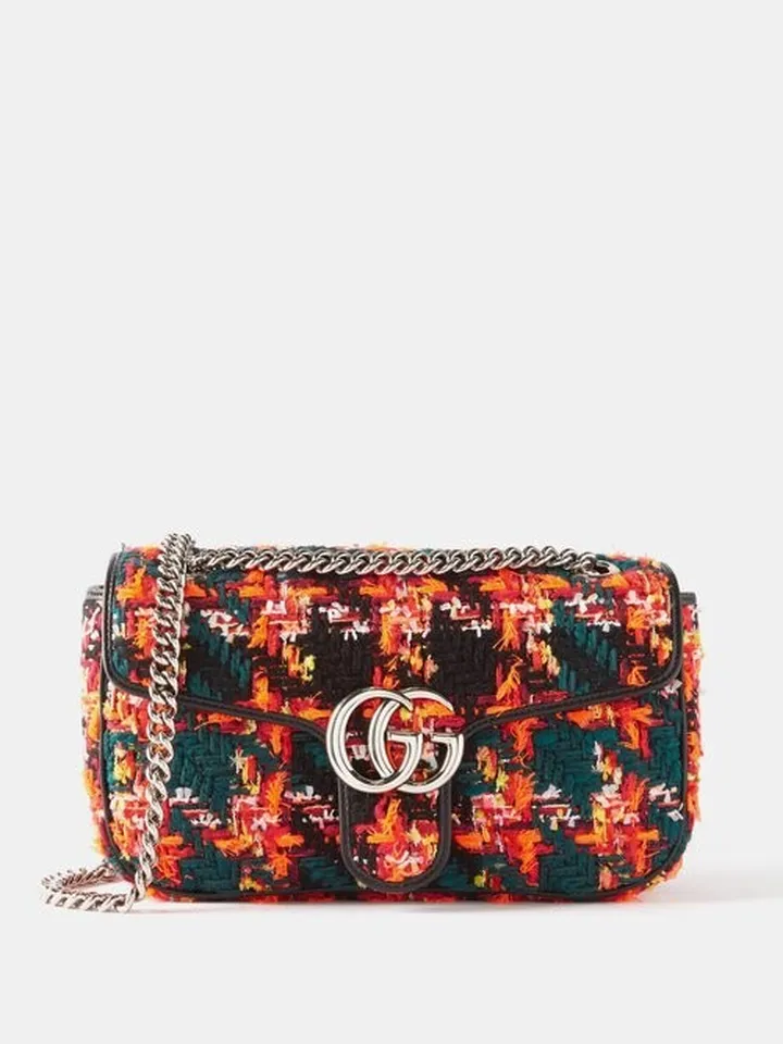 GG Marmont Small Tweed Shoulder Bag