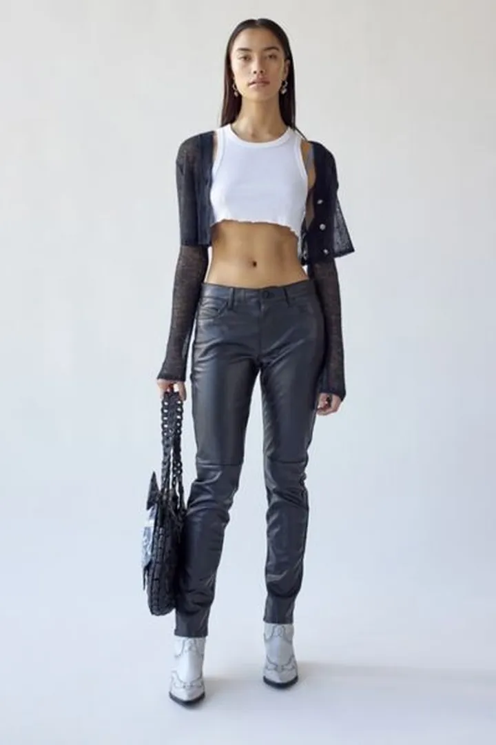 UO Dina Faux Leather Slim Pant