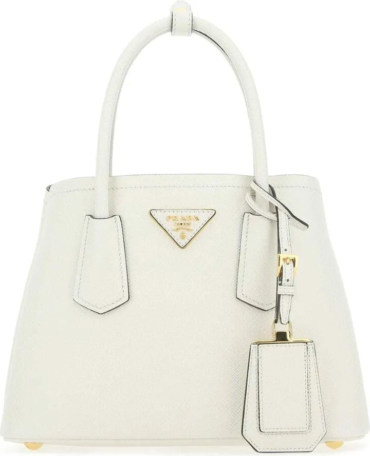 Logo Detailed Top Handle Tote Bag