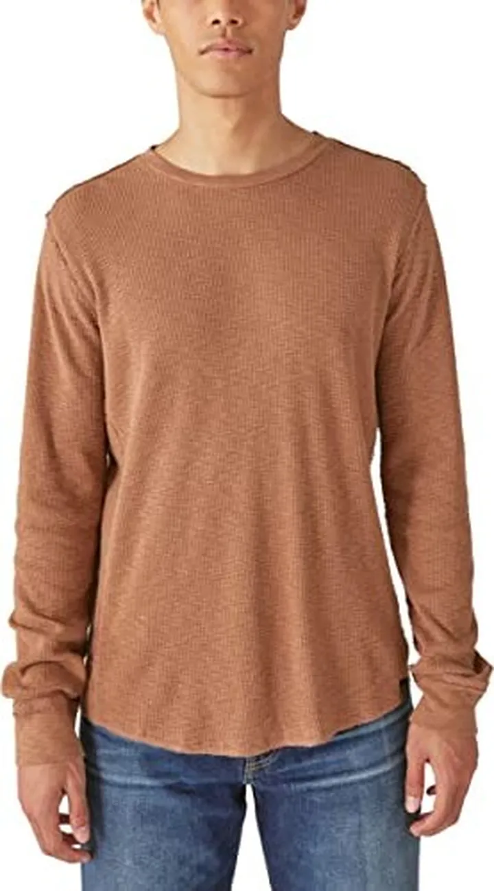 Lucky Brand Men's Garment Dye Thermal Crew Shirt