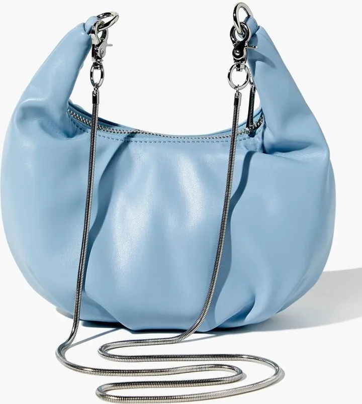 Faux Leather Hobo Crossbody Bag