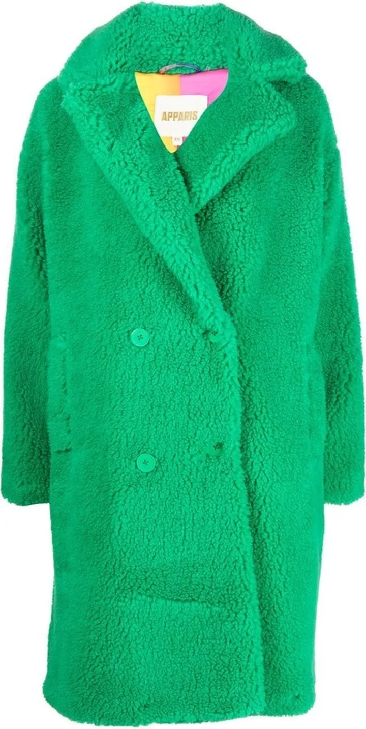 Double-Breasted Faux-Fur Coat