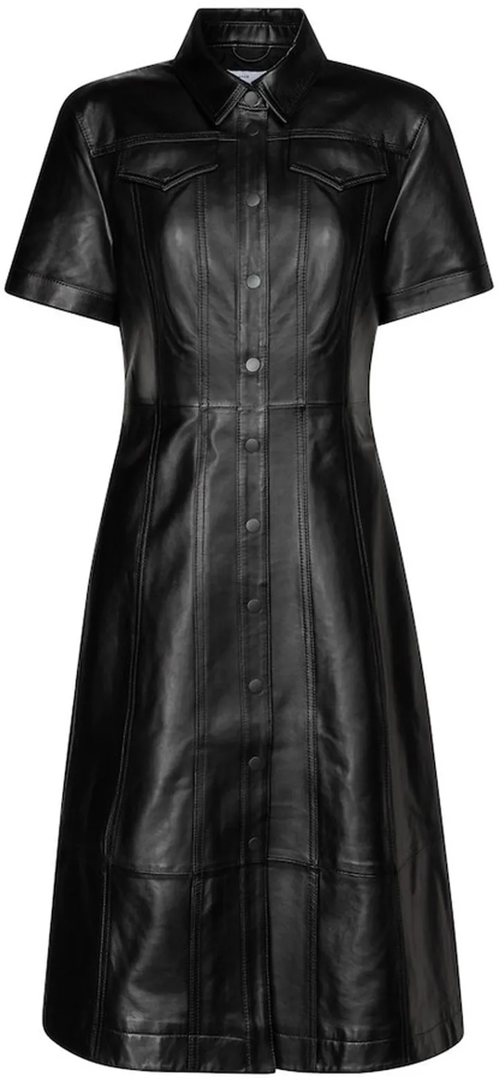 White Label leather midi dress