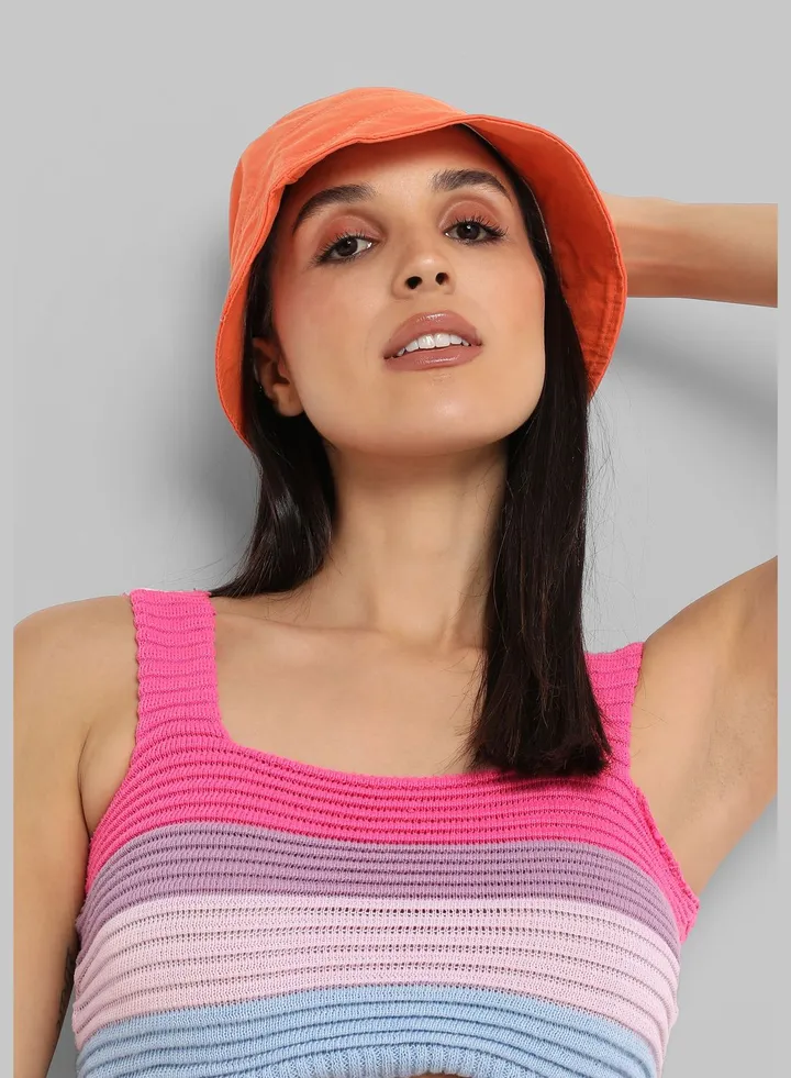 Casual Solid Blended Fabric Bucket Hat For Women