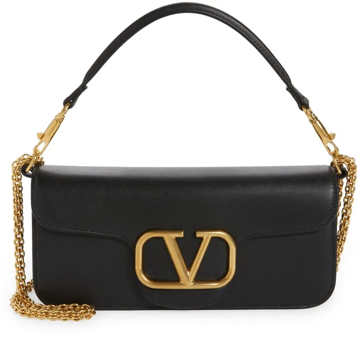 VLOGO Leather Shoulder Bag