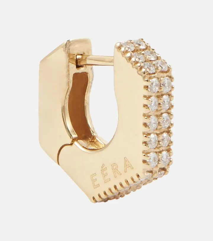 Mini Dado 18kt yellow gold single earring with diamonds