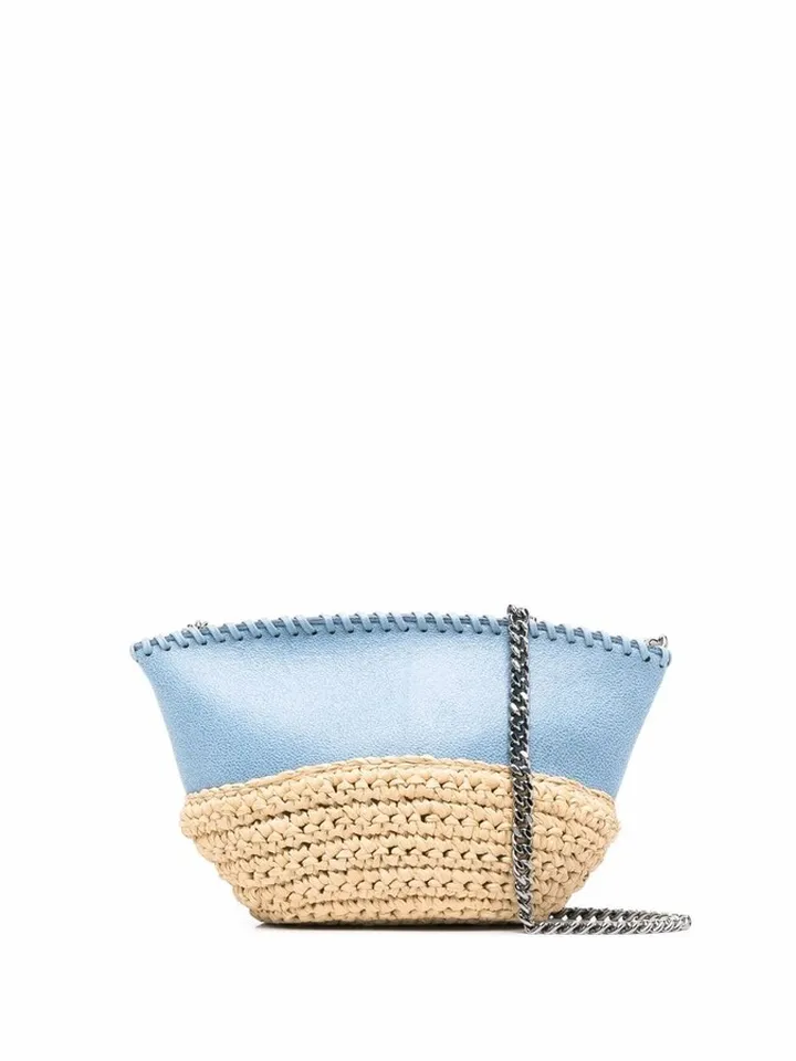 mini Falabella raffia shoulder bag