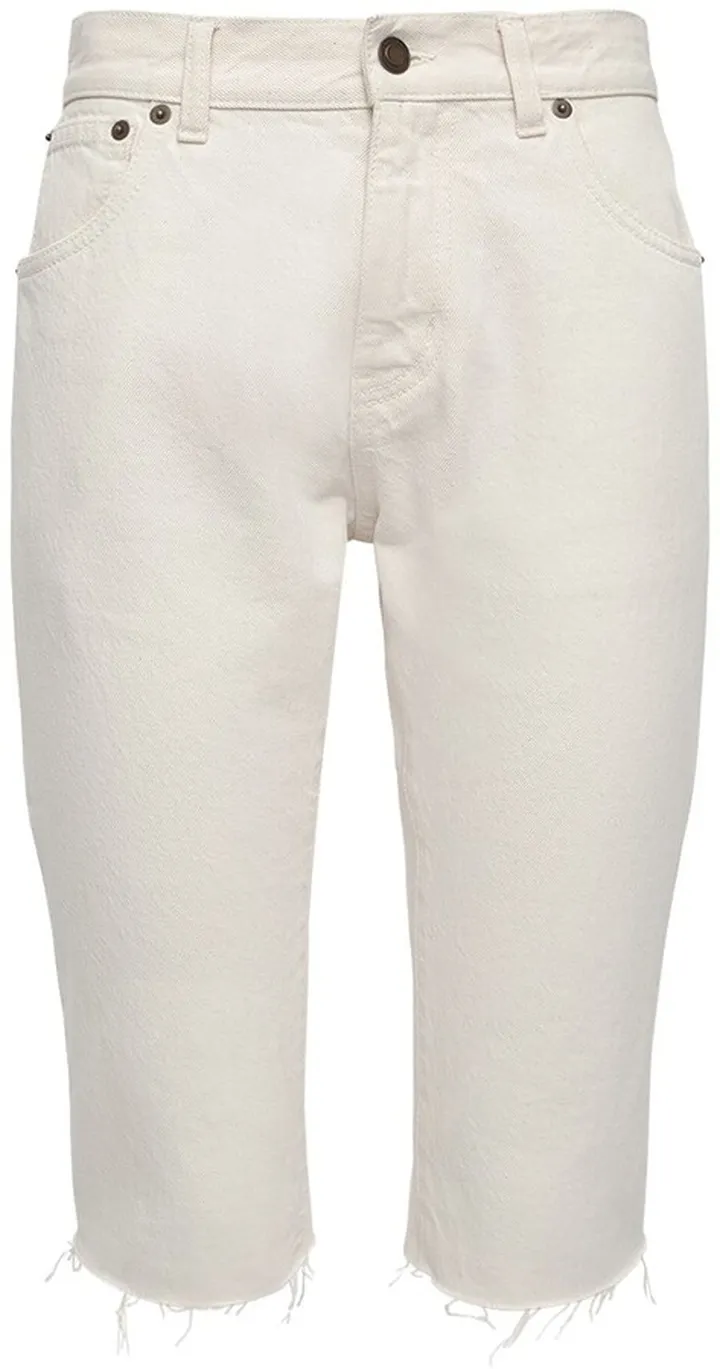 Skinny long denim bremuda shorts