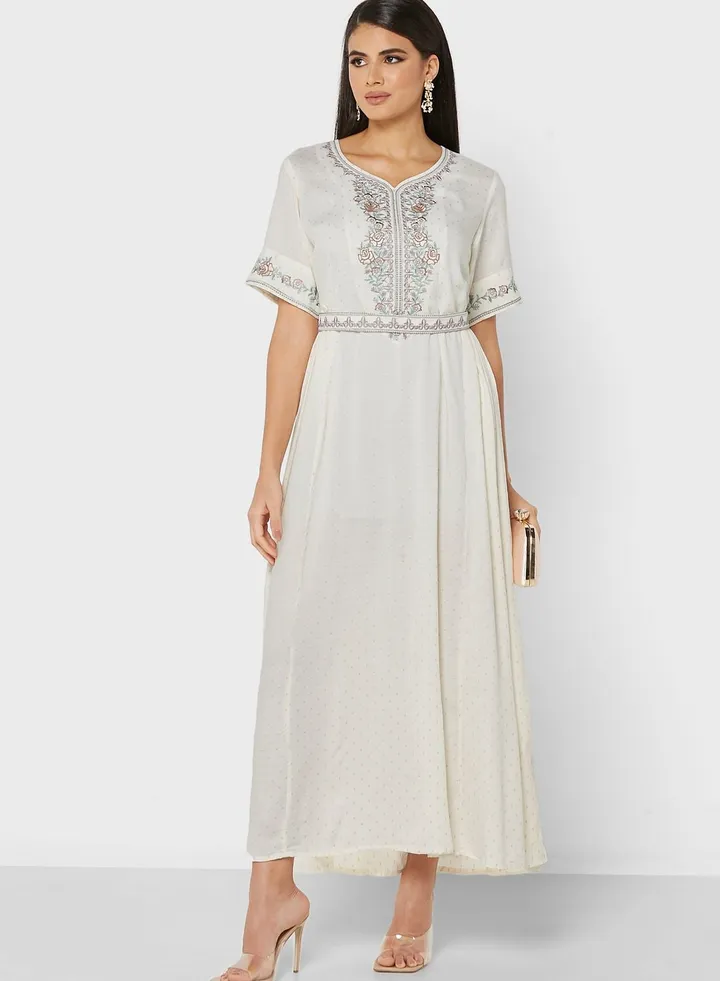 Broidered Printed Jalabiya